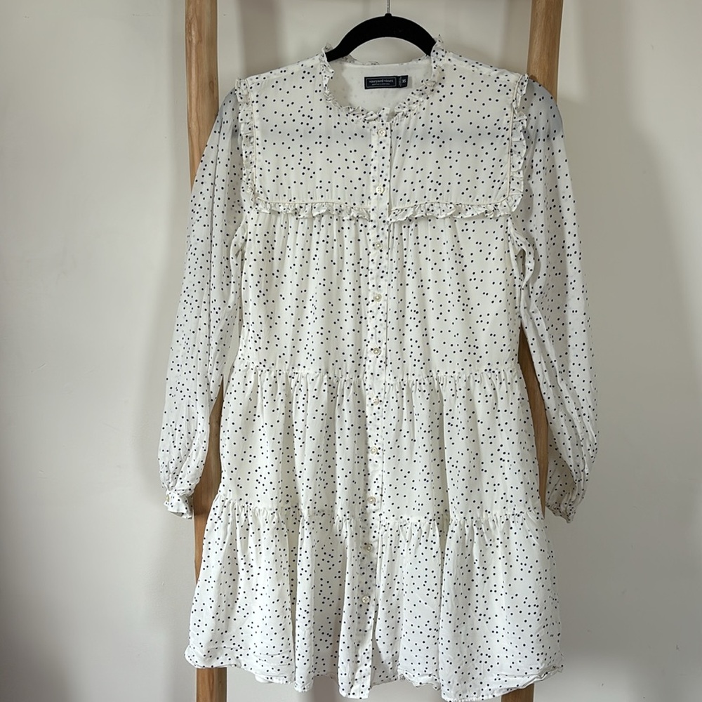 Vineyard Vines Women’s Polka Dot Tiered Shirt Dress XS